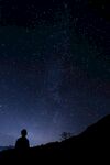 星空下的孤独身影