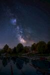 湖畔星空夜景倒影之美