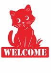 猫咪欢迎标志