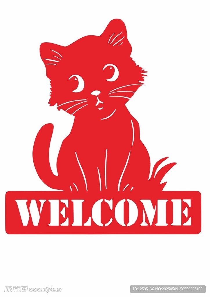 猫咪欢迎标志