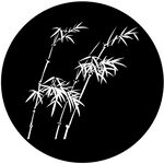 圆形白描竹子图案