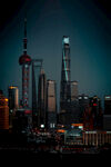 上海璀璨夜景摩天大楼群