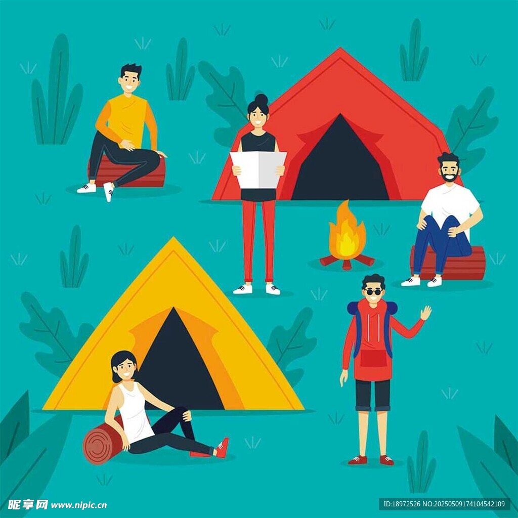 户外露营插图