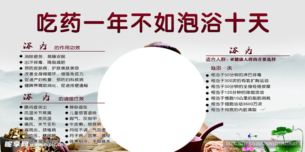 泡浴养生宣传海报