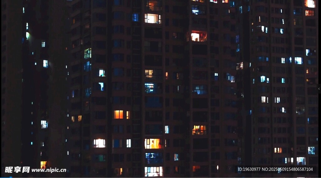 城市夜景中的万家灯火