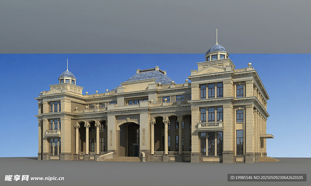 3Dmax欧式酒店别墅建筑模型
