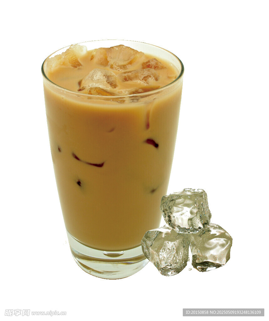 冰爽拿铁咖啡配冰块