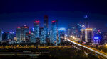 都市璀璨夜景与繁忙公路