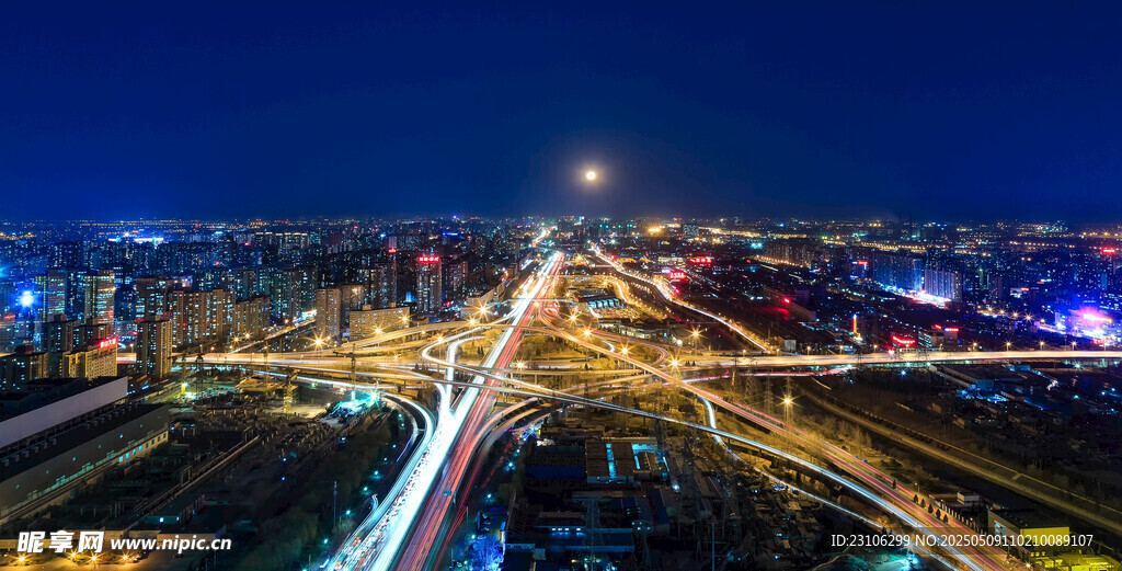 城市立交桥璀璨夜景