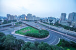 城市立交桥景观俯瞰图
