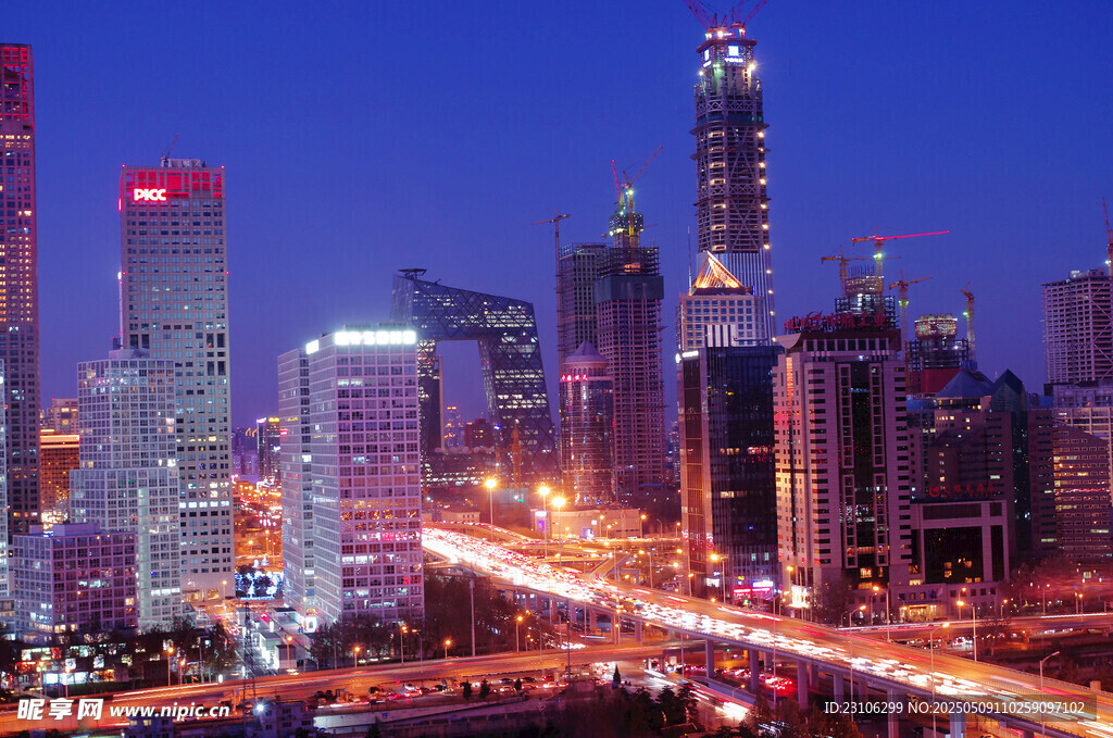 都市夜景繁华交通景象