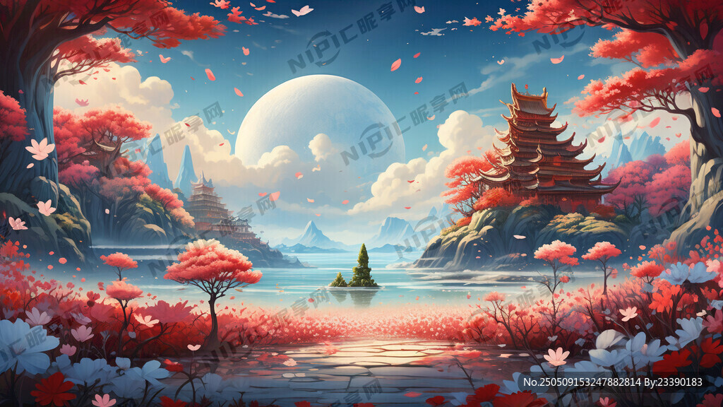 梦幻闹海唯美新中式风景 超高清