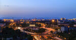 城市黄昏夜景俯瞰图