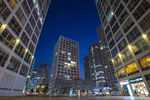 都市夜景中的高楼建筑群
