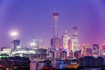 北京城市璀璨夜景天际线