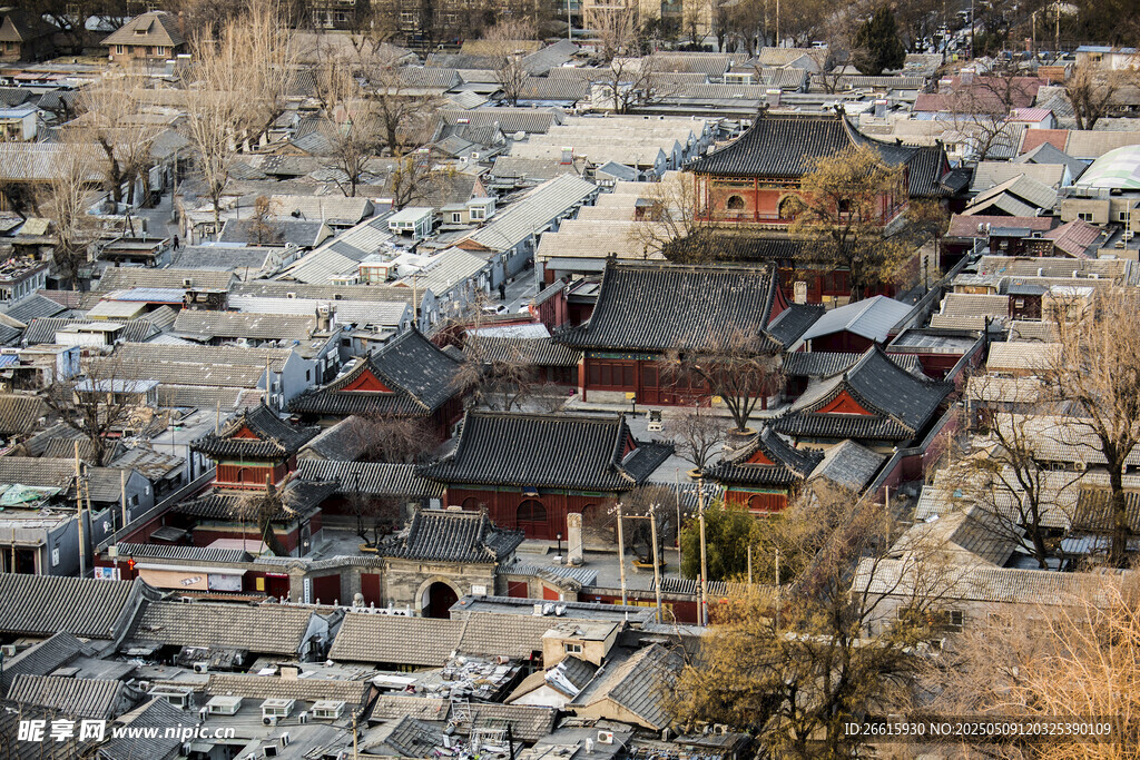 古村落建筑群俯瞰景观