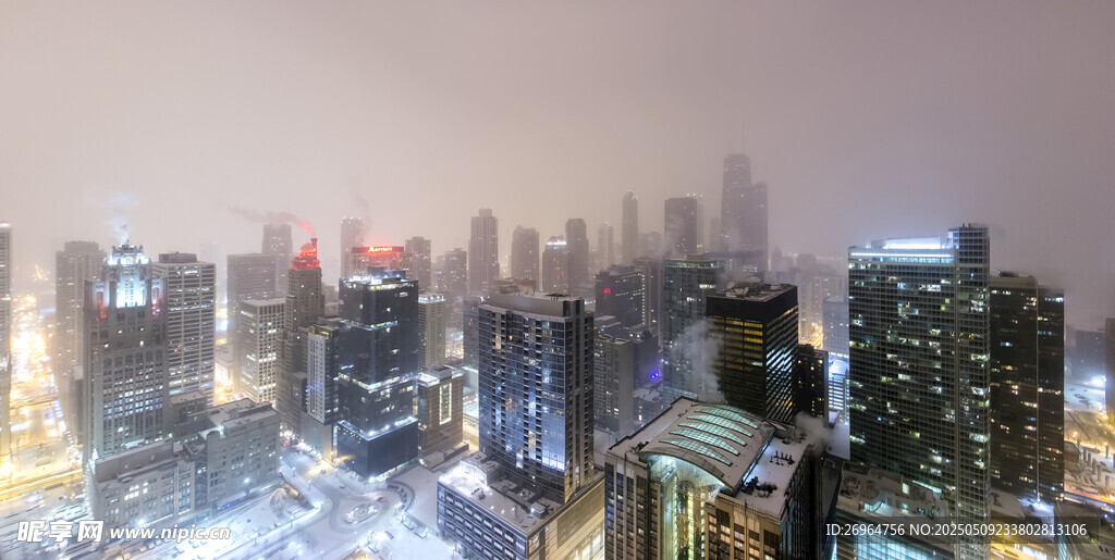 都市璀璨夜景俯瞰图