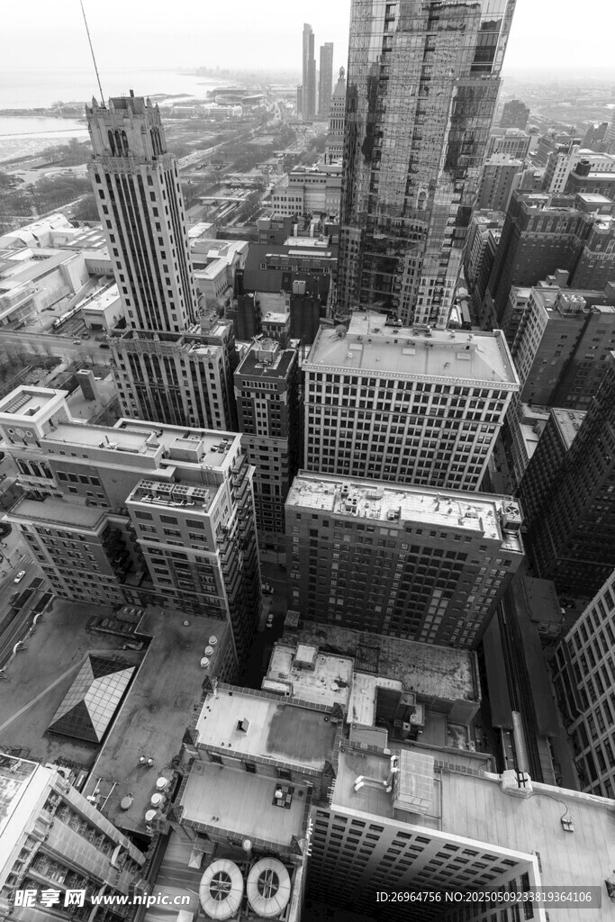 俯瞰繁华都市建筑群