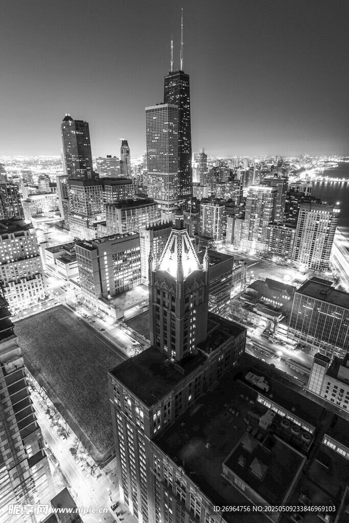 城市夜景俯瞰图