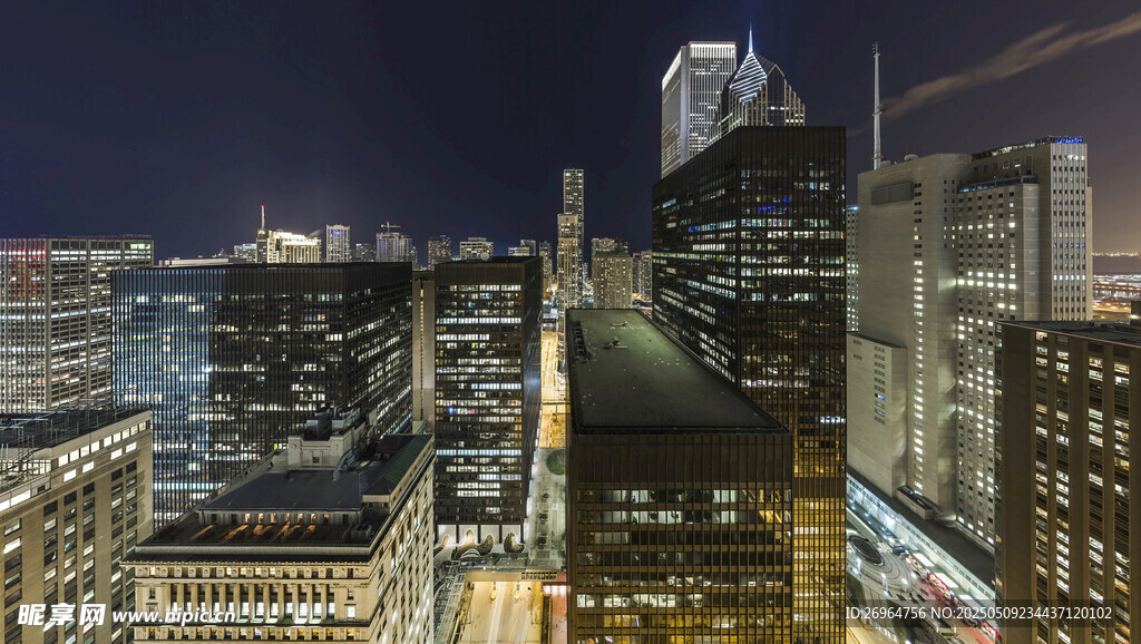 城市璀璨夜景俯瞰图