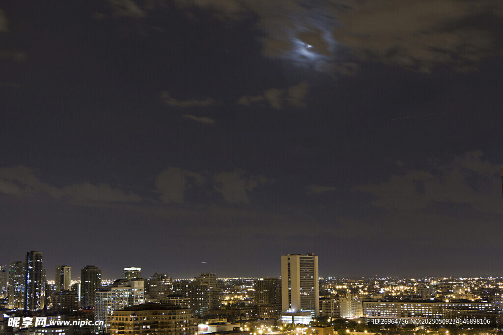 城市夜空下的璀璨灯火