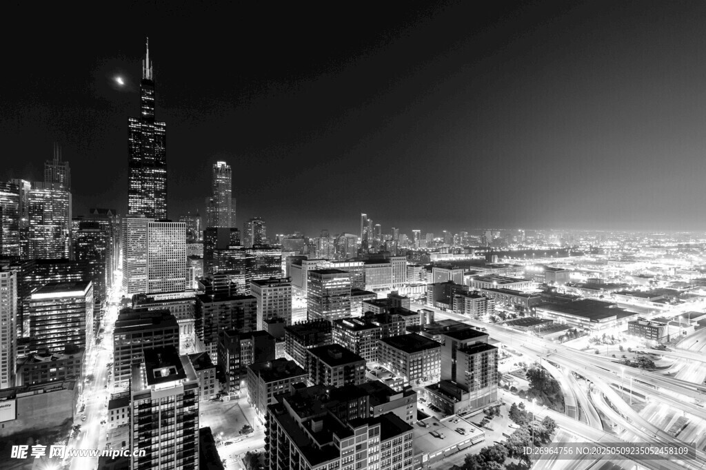城市夜景俯瞰图