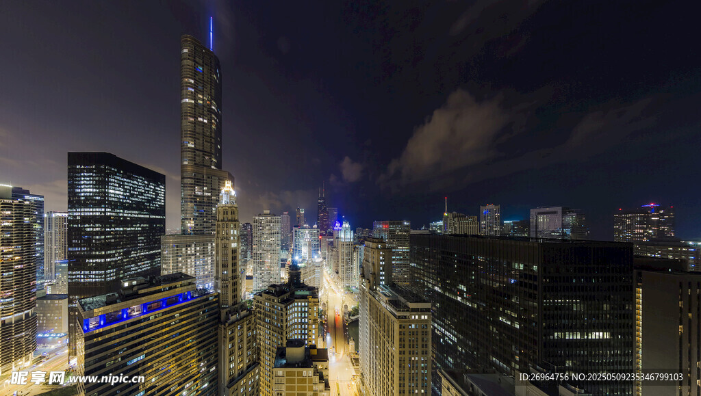 上海璀璨夜景城市天际线