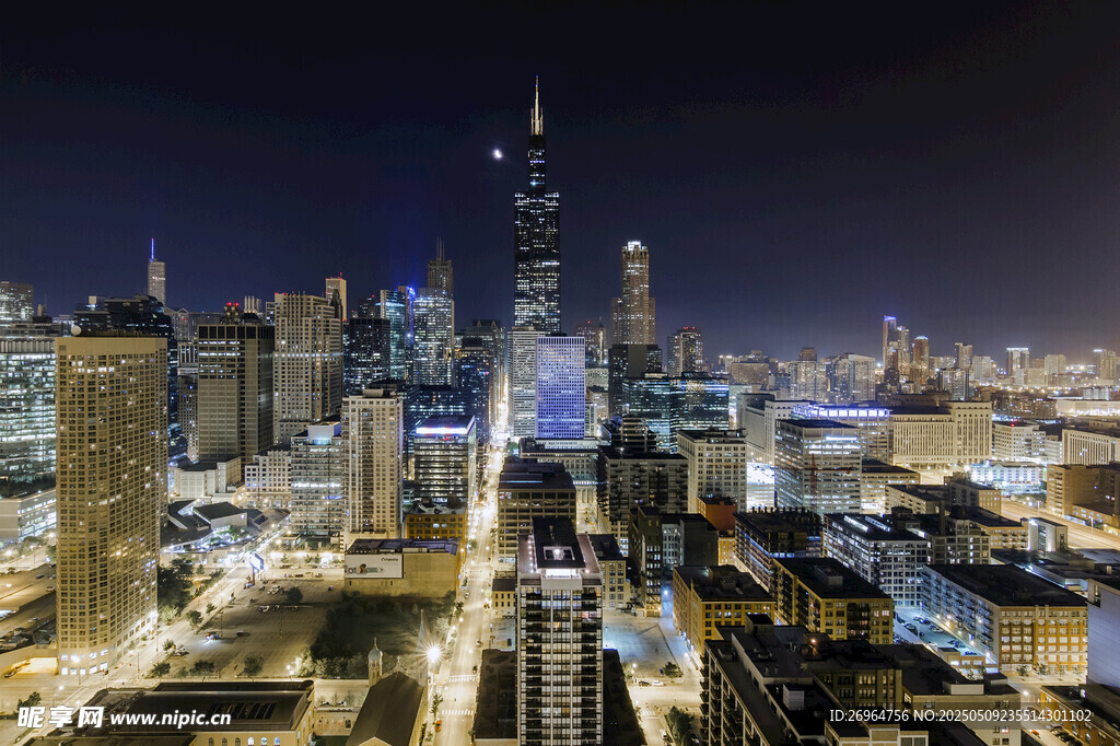 璀璨都市夜景俯瞰图