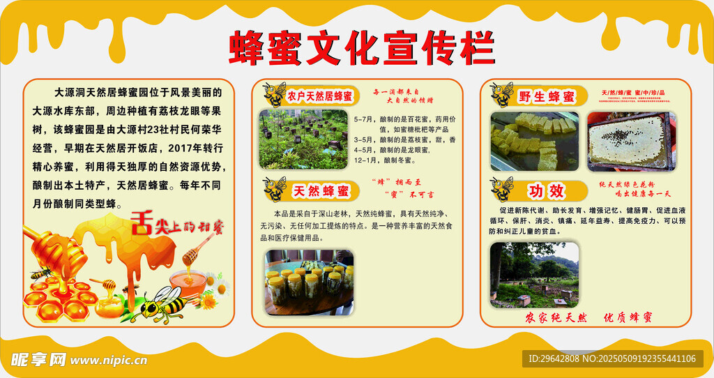 蜂蜜文化宣传栏
