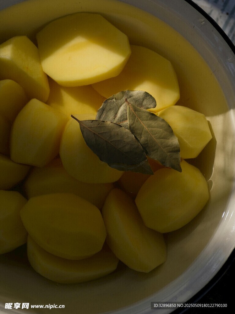碗中土豆与一只昆虫