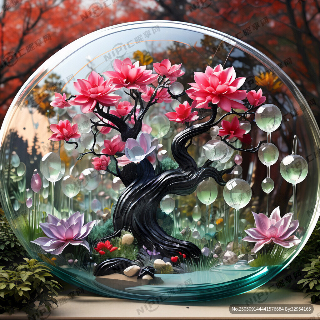 树木花卉琉璃玻璃贴图