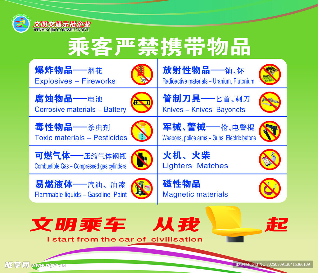 公交车乘客严禁携带物品说明