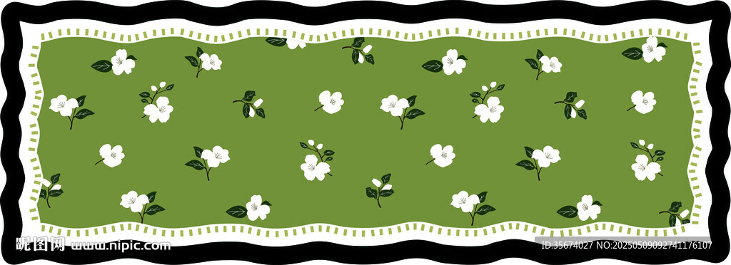 绿色碎花图案布料