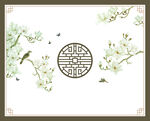 中式花鸟古典边框图案
