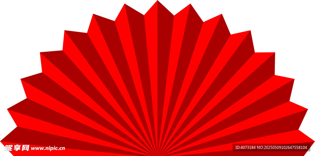 红色扇形装饰图案