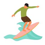 男子海上冲浪动感瞬间