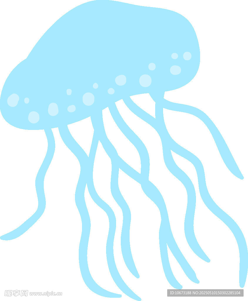 蓝色水母插画
