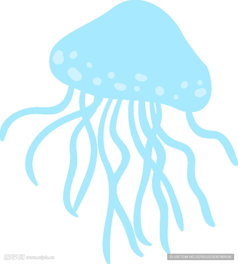 蓝色水母插画