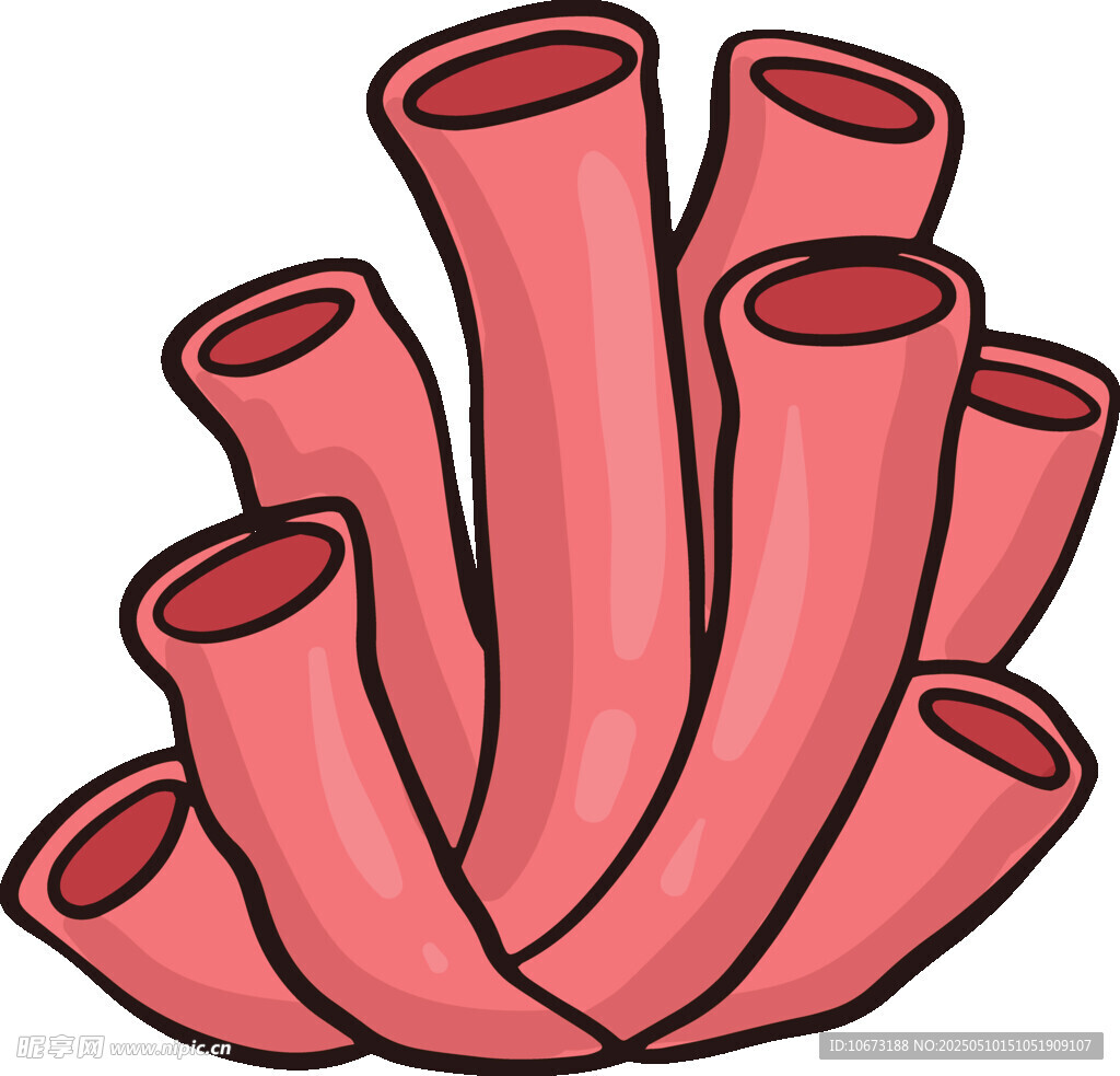 卡通粉色珊瑚形象