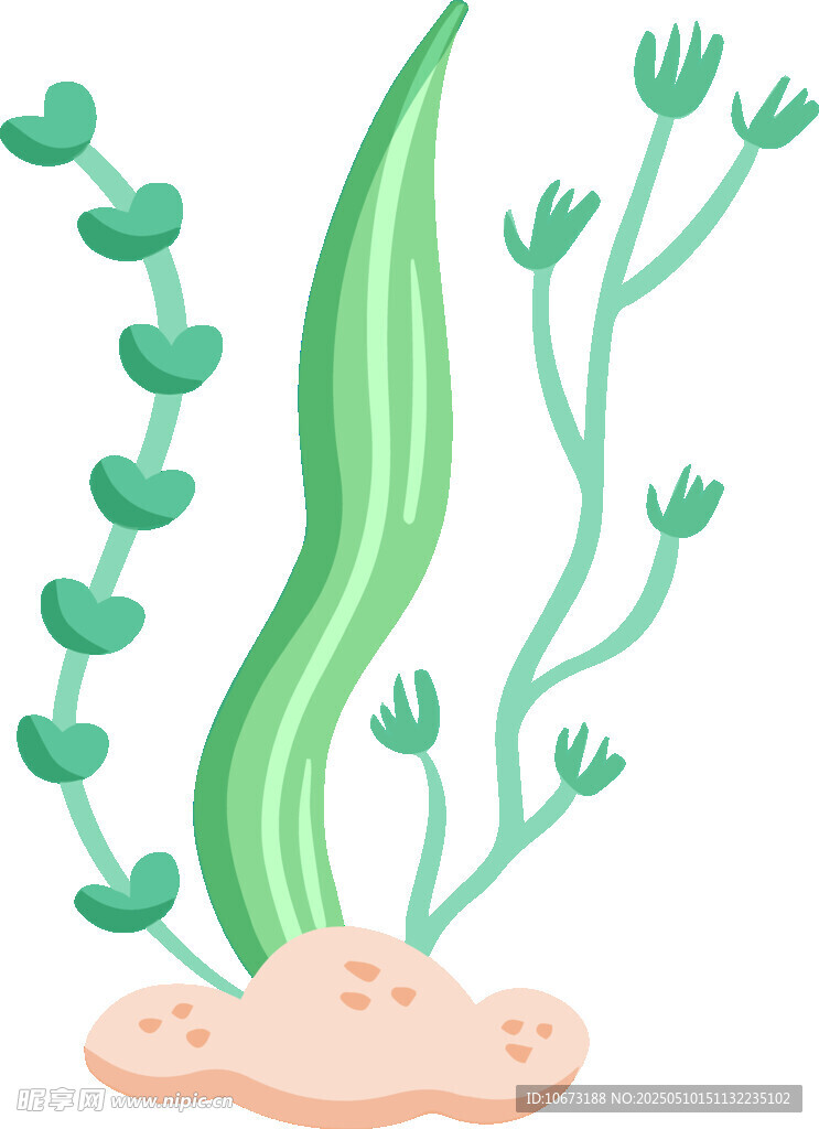 海底绿植插画