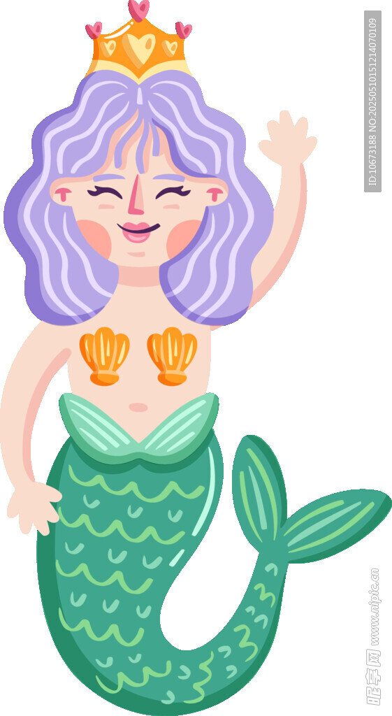 可爱微笑的小美人鱼形象