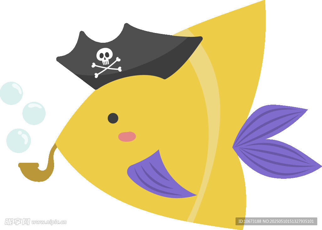 可爱海盗小鱼插画