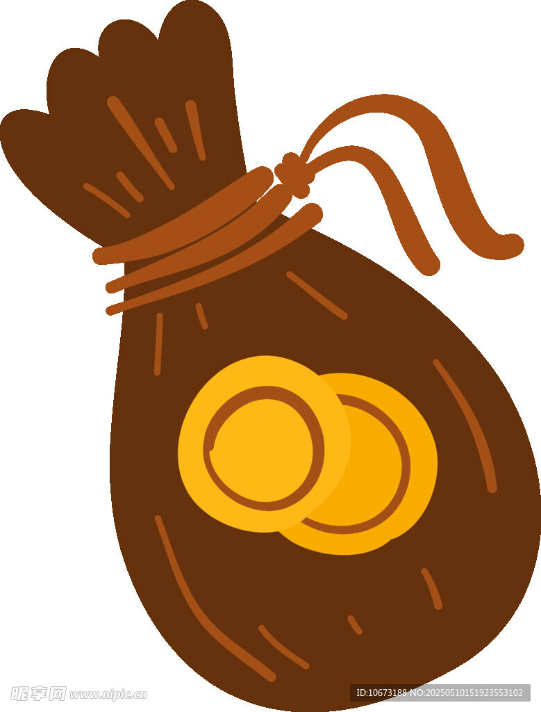装满金币的棕色钱袋