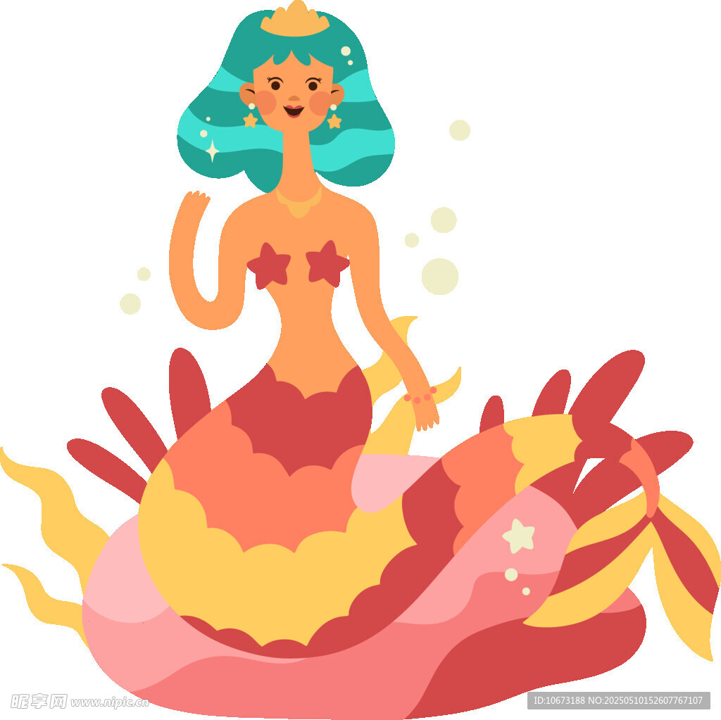 梦幻美人鱼插画形象