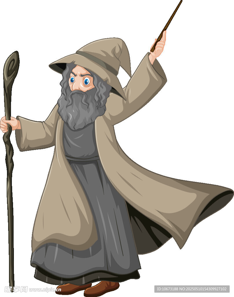 持杖老巫师形象