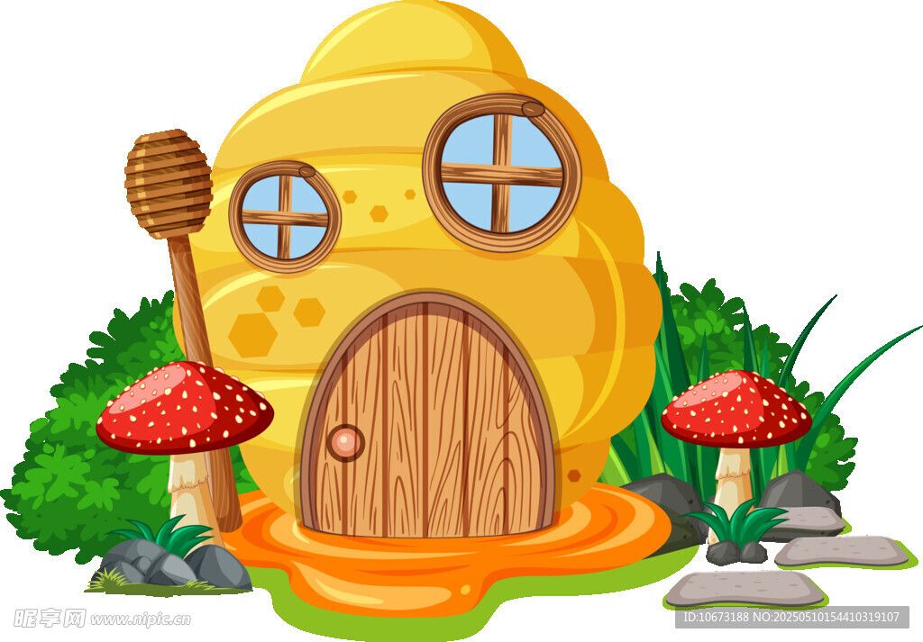 童话风蘑菇小屋场景