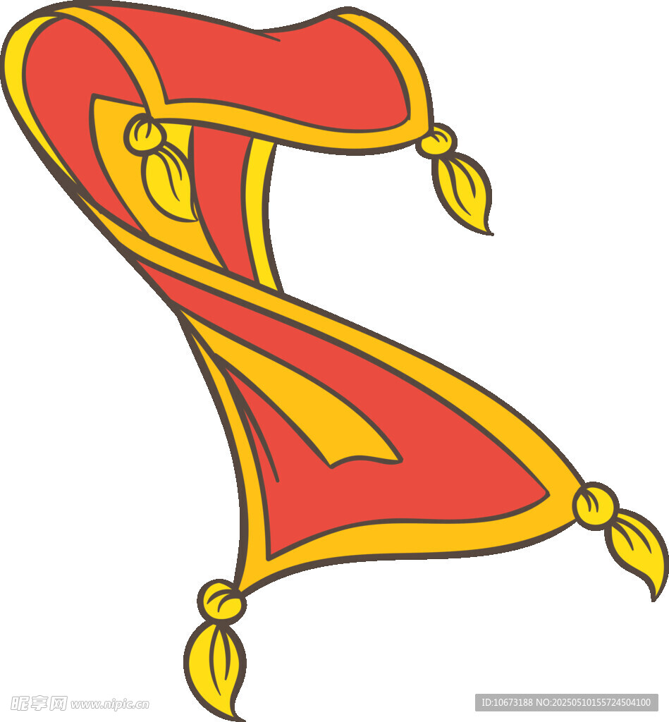 红色飘带装饰图案