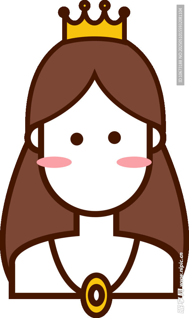 戴皇冠的卡通女孩形象