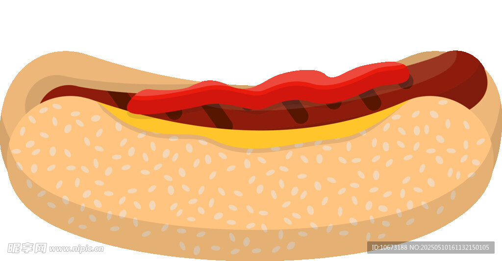 美味热狗插画
