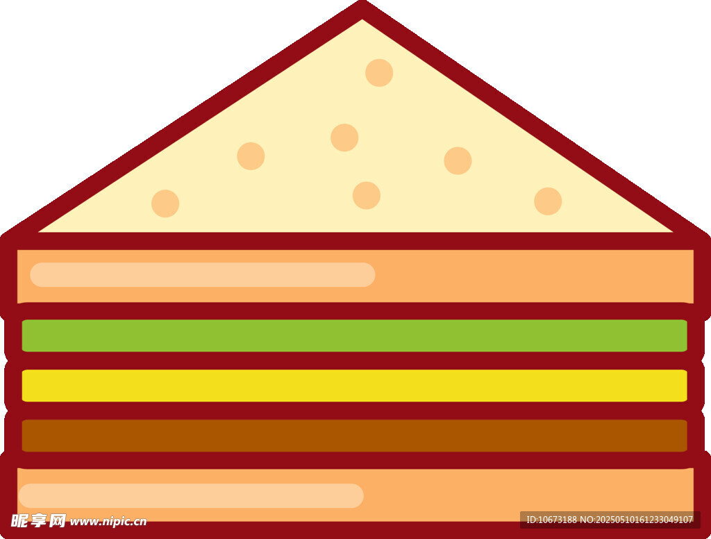 美味多层三明治插画